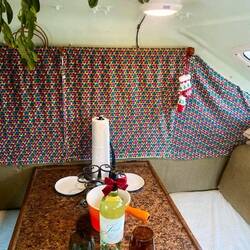 James was prepping for dinner. Yes that is mistletoe ❤️. We found it on a tree along the river.