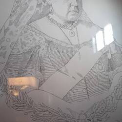 Shading in this portrait is made out of words!