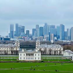 La vista dal parco su Canary Wharf