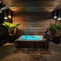 Unser privates Spa mit Weihnachtsbaum