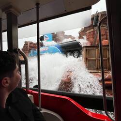 Oh no! The water burst on the Cars ride!