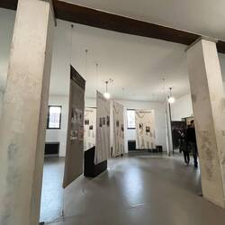 Inside the admin building where prisoners were registered, now a museum exhibition