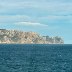 The narrow gap between Cape Pillar and Tasman Island