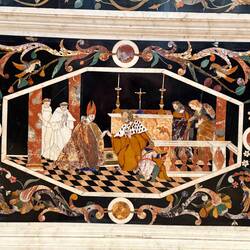 The marble mosaics are incredibly colorful and detailed