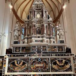 Marble mosaic in one of the churches