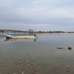 Holzbrücke zur Insel