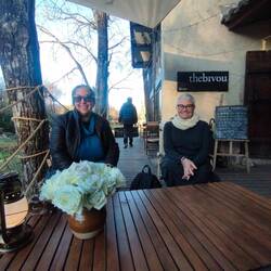 Waiting for our drinks at the bivou