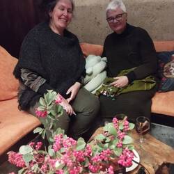 Ann & Mads back at the bivou for gluwein.