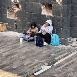 Musikerpaar in Pause