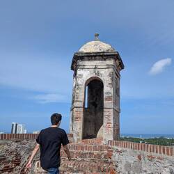 It was tiring enough walking to the top in the heat without having to fight as well