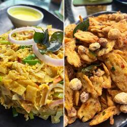 Es gibt Egg-Kottu und Crispy Lotus. Beides schmeckt hervorragend.