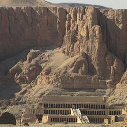 The Mortuary temple of Hatshepsut, as seen from our donkey ride