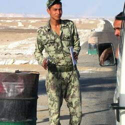 Military check points became more frequent as we went deeper into the desert