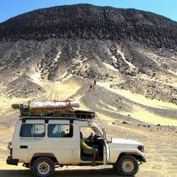 The Black Desert - like the inverse cousin of the adjacent White Desert