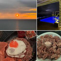 Wir haben doch noch einen schönen Sonnenuntergang und genießen den Abend auf der Dachterasse.