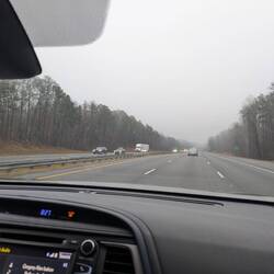 Gray & cold drive down. Kinda the perfect weather for the start of a beach trip.