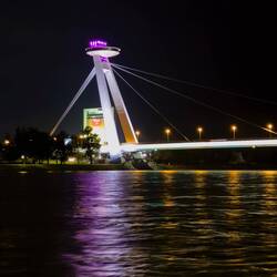 Most SNP (Bridge of the Slovak National Uprising) ... aka the UFO Bridge — Bratislava, Slovakia.