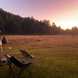 Camping an einer schönen Weide