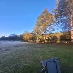 Morgens ist alles von Raureif überzogen