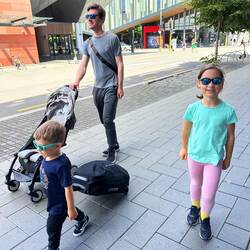 Kids were very excited to buy a carry-on luggage...