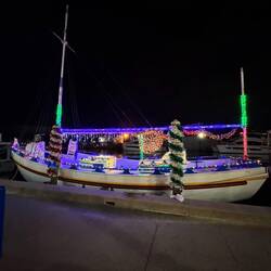 This boat was very decorated. On the sponge docks