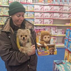 Leo came Christmas shopping. We couldn't resist this photo with his doppelganger!