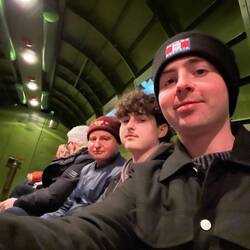 In the simulator of a ride on the planes dropping the paratroopers the night before D Day