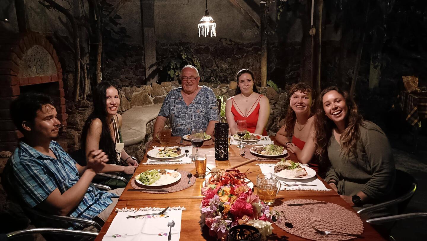 Christmas dinner: Danny Gioco Roland Simone Molly Emily