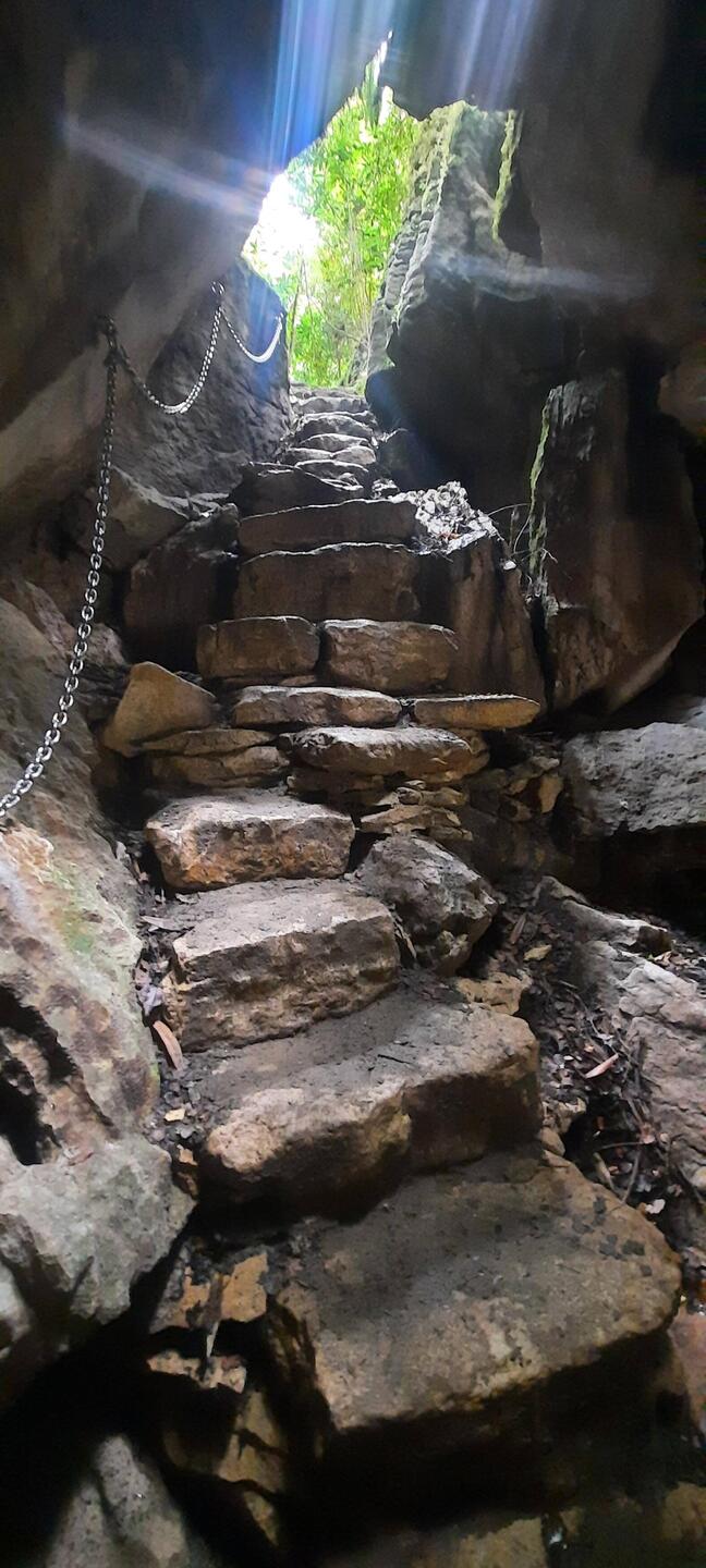Steps leading down to the Moira Gate Arch