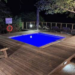 The plunge pool looks inviting when you get back to camp, but it is pretty cold.