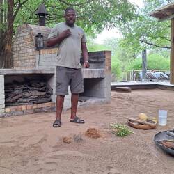 This was yesterday's bush survival lesson, very entertaining.