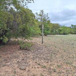 An electric fence where the first wire is 6ft high, designed to keep elephants out of the camp.