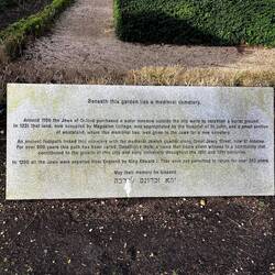 1190 Jewish burial ground 1290 Jews expelled for 350 years.