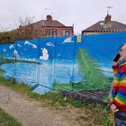 Mural on someone's garden wall