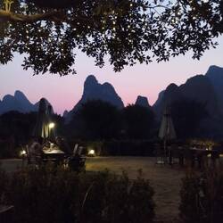 Post sunset on the terrace before going in for dinner