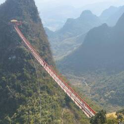 Now down to cross the bride