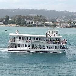 The paddle cruiser, The John Benn. Last year we had a super dinner aboard while cruising the Lagoon