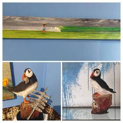 Zoek de papegaaiduikers in het schilderij