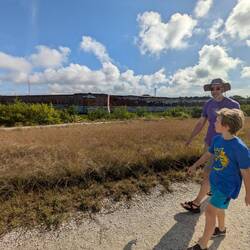 The old fort behind them.