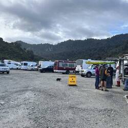 Busy camping spot at Fox River. Coffee and food available aswell