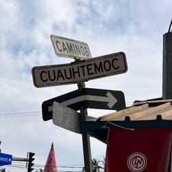 Selbst die Strassenschilder sind lädiert - aber es gibt hier natürlich auch Stürme!