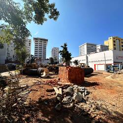 Fast geräumter Baugrund