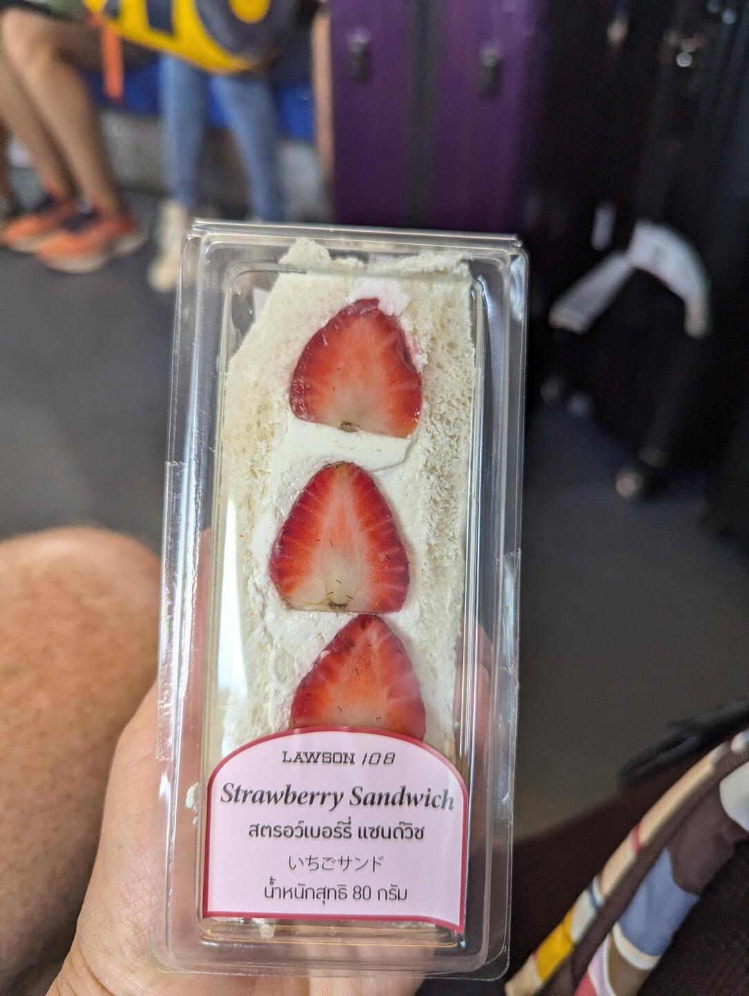 This was amazing. Milk bread filled with whipped cream and strawberries