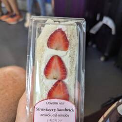 This was amazing. Milk bread filled with whipped cream and strawberries