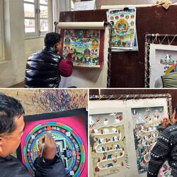 Die Entstehung von Mandalas dauert manchmal bis zu 2,5 Monate.