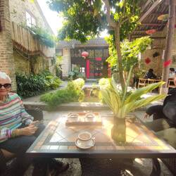 We had coffee in this charming courtyard.