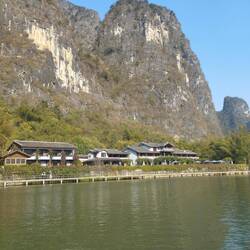 Passing our lodging the Yangshuo Mountain Retreat.