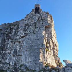Approach to the cable car station at the top of table mountain.