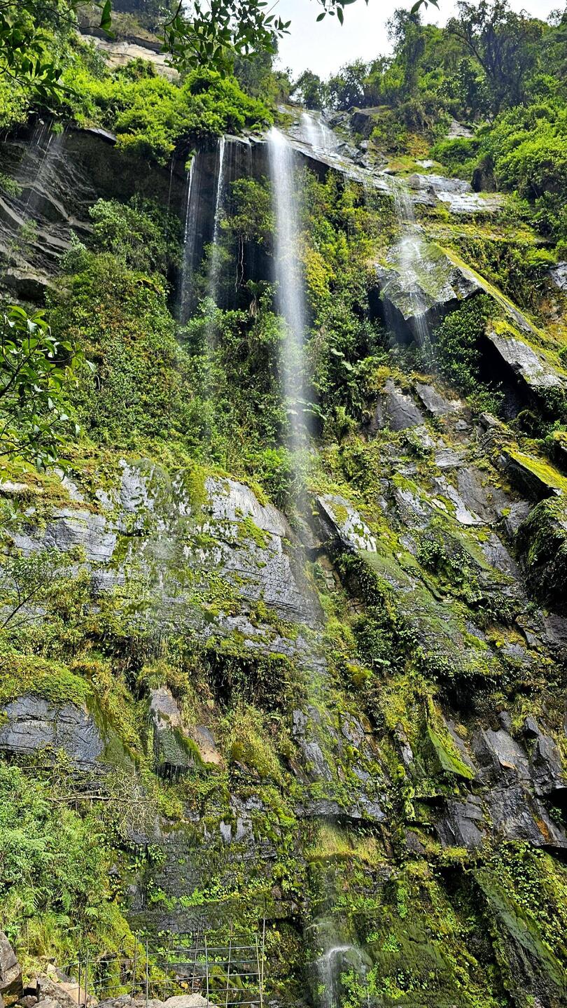 The lowest step of the waterfall La Chorrera