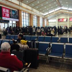 Inside - waiting for our train.